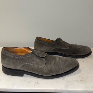 Magnanni Men's Gray Suede Cap-toe Oxfords 10